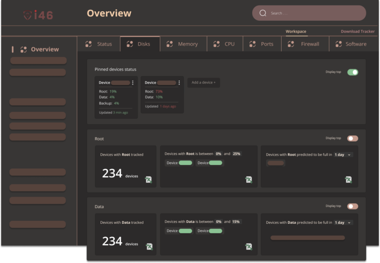 Disk dashboard - i46 Beta Program
